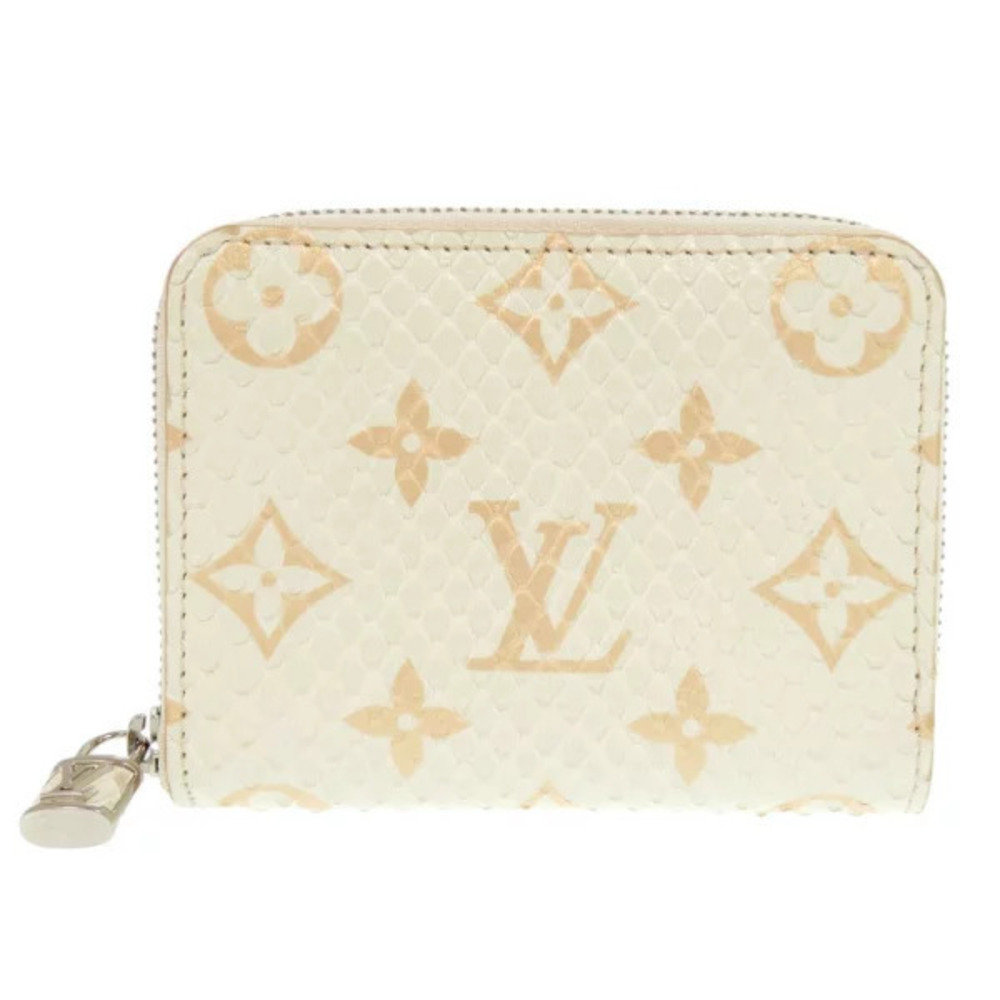 Louis Vuitton Zippy Wallet Coin Monogram Python White case LV